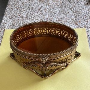 Very ornate vintage jewelry box.